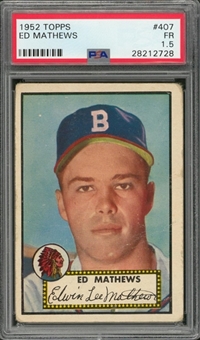 1952 Topps #407 Ed Mathews Rookie Card – PSA FR 1.5
